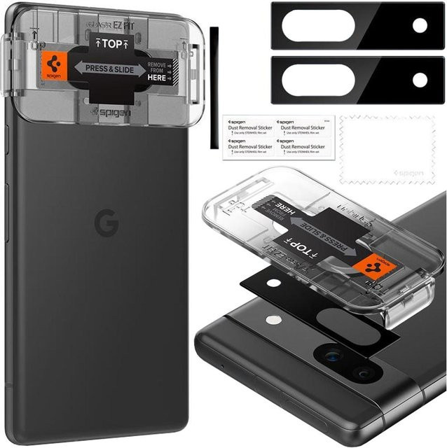 Spigen Optik.tr Ez Fit Kamera Schutz 2er-Pack für Google Pixel 7A in Schwarz - Bild 1