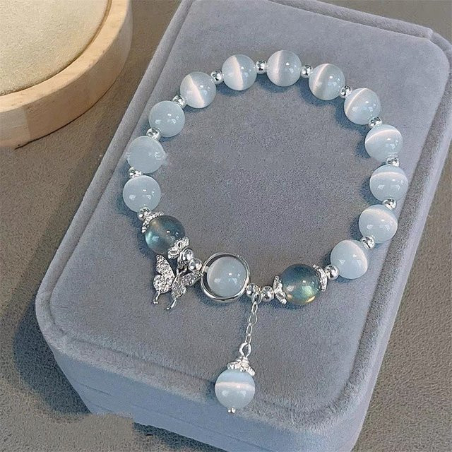 Velishy Armband, Imitat-Opal, Mondstein-Kristallperlen, Unisex - Bild 1