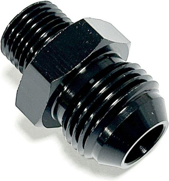 JIAX Metrischer Stecker mit geradem Adapter aus Aluminium in Schwarz (M10x1, M14x1, M16x1, M18x1) - Bild 1
