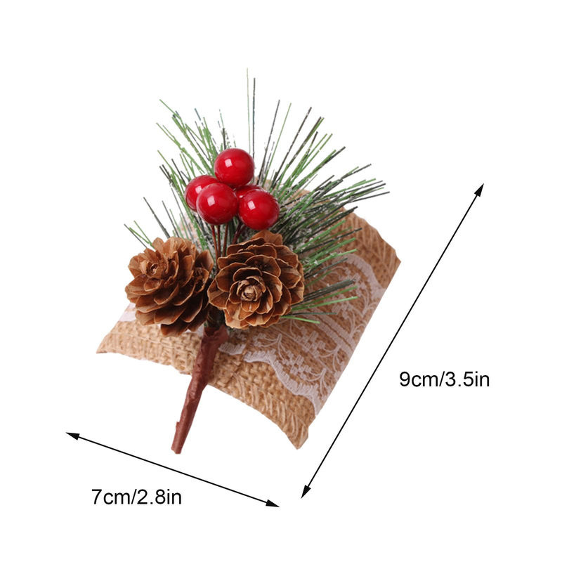 GoolRC Serviettenringe im Zapfen-Design für Weihnachten und festliche Anlässe, mehrfarbig und rustikal - Bild 6