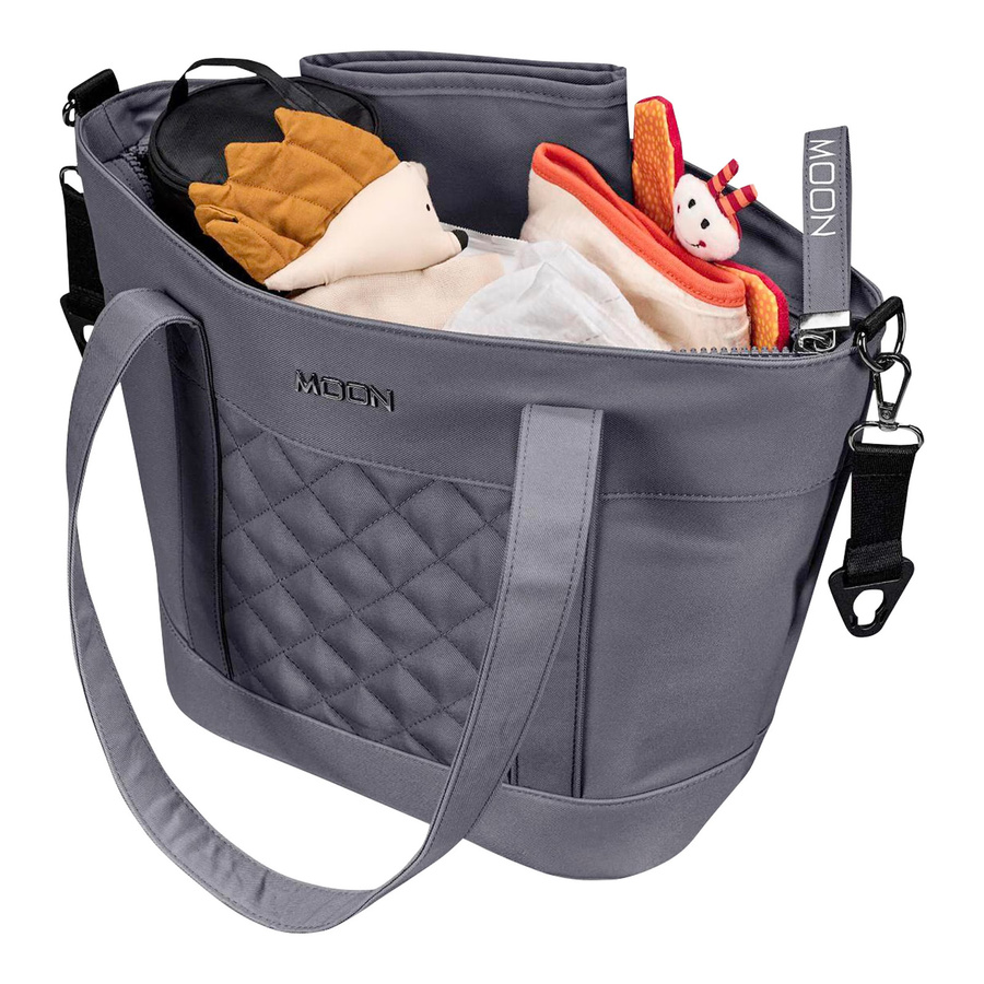 Moon Wickeltasche V-Shape Bag Schultertasche grau, faltbar, B: 41,0 cm, H: 28,0 cm, T: 16,0 cm - Bild 2