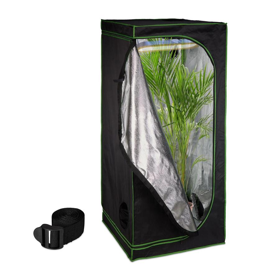 Relaxdays Growzelt aus Polyester und Stahl in Schwarz, lichtdicht, B/T/H: 80 x 80 x 180 cm - Bild 2