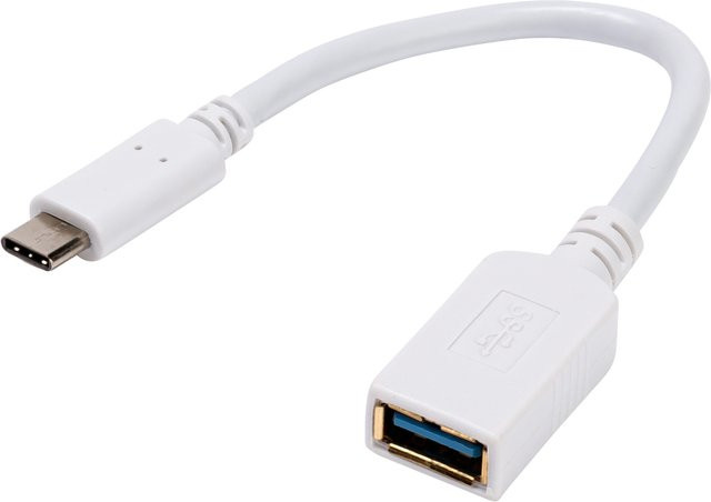 Vivanco USB Type C auf USB 3.0 A Adapter in Weiß, 0,1 m - Bild 1
