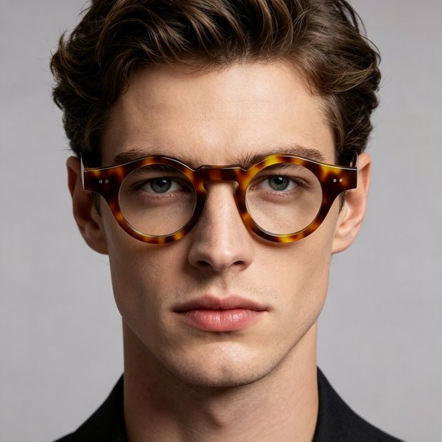BETSION Lesebrille, Rund, Acetat, Vollrand, Unisex - Bild 1