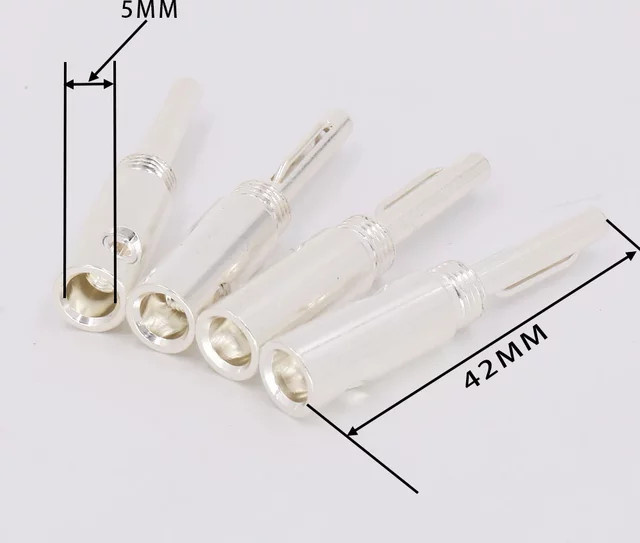 Audiocrast 8er Set Silber beschichtete Bananenstecker HIFI Adapter - Bild 1