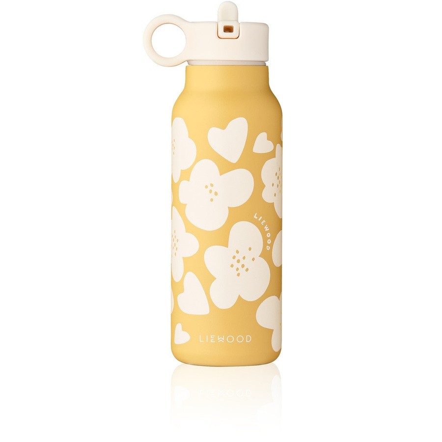 Liewood Falk Wasserflasche aus Edelstahl mit Strohhalm, auslaufsicher, Gelb, 350 ml - Bild 1