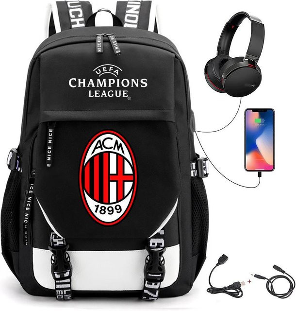 3-teiliges Schulrucksack-Set für Schüler aus Oxford-Stoff mit Federmäppchen und Schultergurt, Farbe: Schwarz - Bild 1