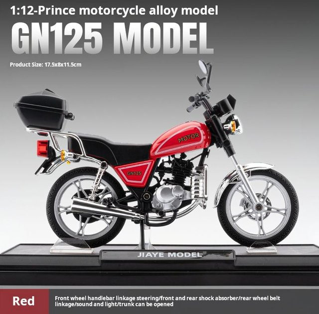 Linyi toy car Gn125 Cruiser Motorradmodell, 1:12 Maßstab, ab 14 Jahren - Bild 1