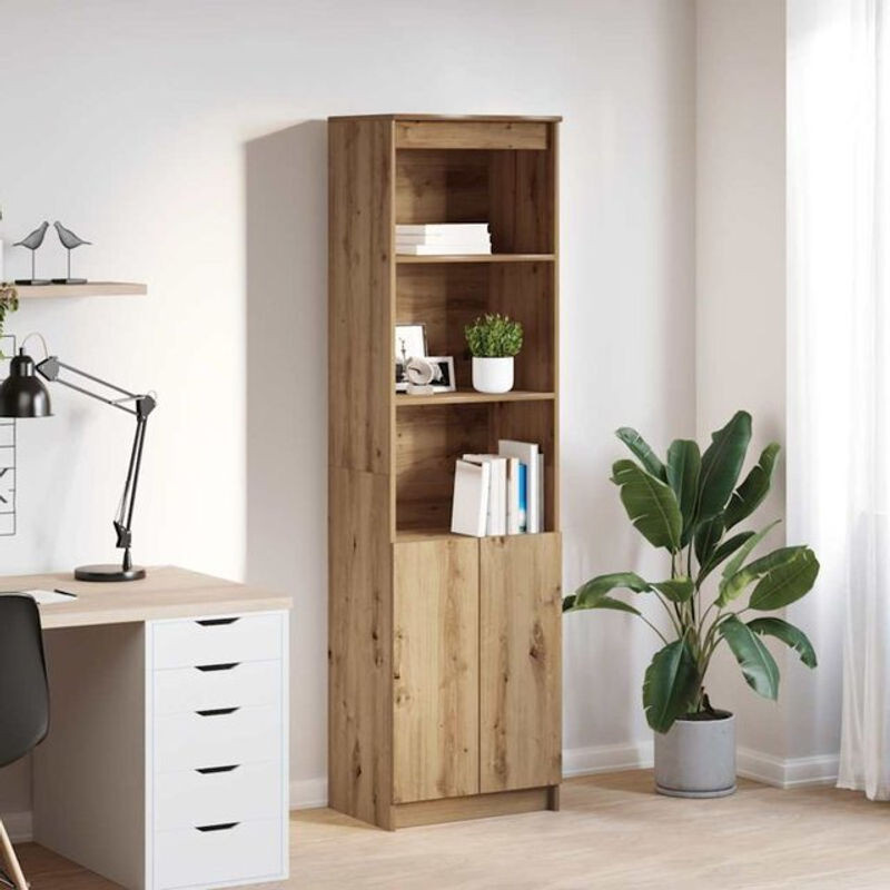 Vidaxl Highboard Artisan-eiche in Eiche Natur Braun aus Holzwerkstoff, B/T/H: 50 x 35 x 180 cm - Bild 1