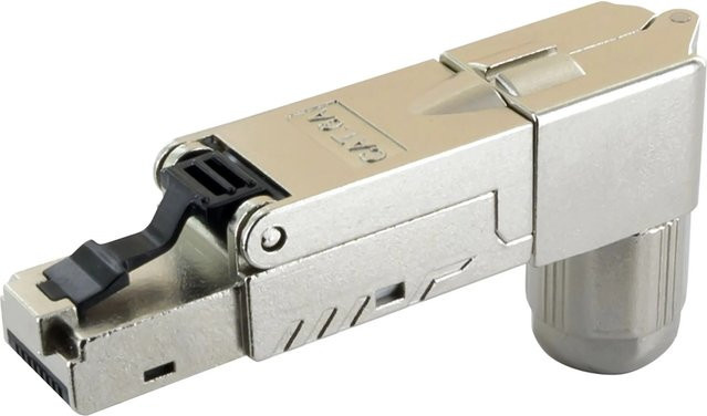 Schwaiger Netzwerkstecker NWST1061 CAT6A Ethernet LAN Gewinkelt Silber - Bild 1