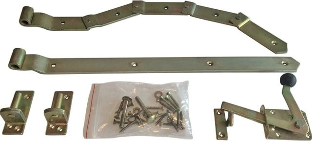 T & J Überwurfbeschlag für Einzeltor gebogen aus Stahl in Silber, Breite: 170 cm, Höhe: 100 cm - Bild 1