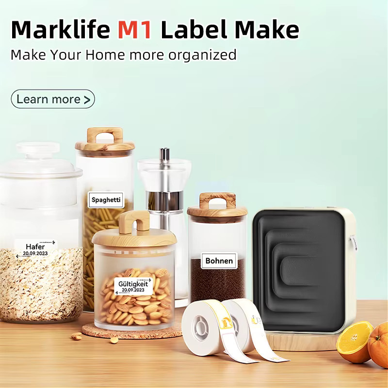 Marklife M1 Tragbarer Thermo-Etikettendrucker, Kabelloser Bluetooth-Etikettendrucker in Weiß für Küche und DIY-Projekte - Bild 4