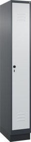 C+P Spind Classic PLUS Garderobenschrank mit Sockel, 1 Abteil, Anthrazit/Grau/Schwarz, H x B x T: 195 x 30 x 50 cm - Bild 1
