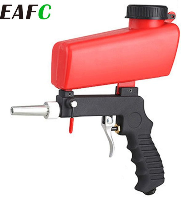 EAFC Mini Aerodynamische Spritzpistole aus Aluminium mit Schwerkraftprinzip in Grau und Rot - Bild 1