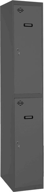 PROREGAL Spind AMEGO Schließfach Garderobe mit 2 Abteilen in Anthrazit, H x B x T: 180 x 40 x 50 cm - Bild 1