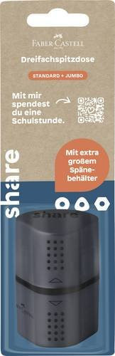 Share Dreifachspitzdose für die Schule in Schwarz aus Kunststoff - Bild 1