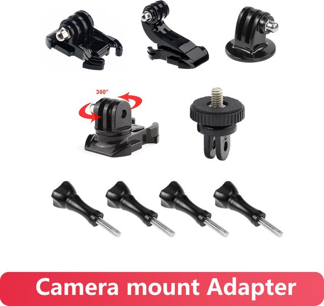 EXSKOF Zubehör-Set Stativ-Montage-Adapter mit Schnellverschluss-Schnallenhalter für GoPro Hero 13 12 11 10 9 8 Insta360 und DJI Osmo Action in Schwarz - Bild 1