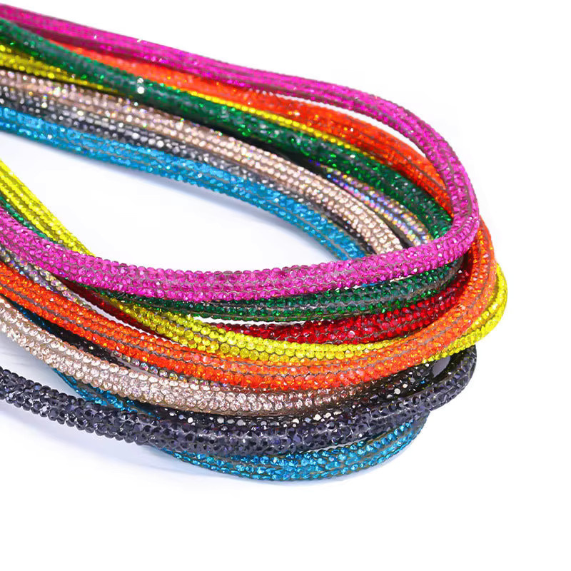 10 Meter Strass-Kordel aus Baumwolle für DIY-Bastelarbeiten und Kleidung, Kristall-Strass-Seil in Silber oder Multicolour - Bild 2