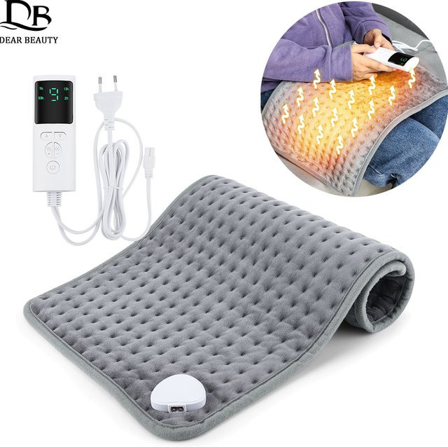 AFDEAL Elektrische Wärmematte wasserdicht in Hellgrau zur Schmerzlinderung für Rücken, Schulter und Bauch, B/T: 59 x 30 cm - Bild 1