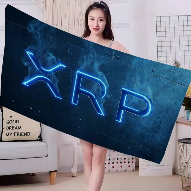 Potdemiel Xrp Ripple Anime Strandhandtuch für Kinder in Blau aus Baumwolle - Bild 1