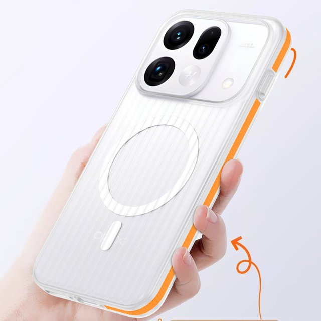Luxuriöse Eisnebel Handyhülle mit Wellenmuster für OPPO Find X9S Pro X9 Ultra X8S Plus, magnetisch und stoßfest, Schwarz/Transparent - Bild 1