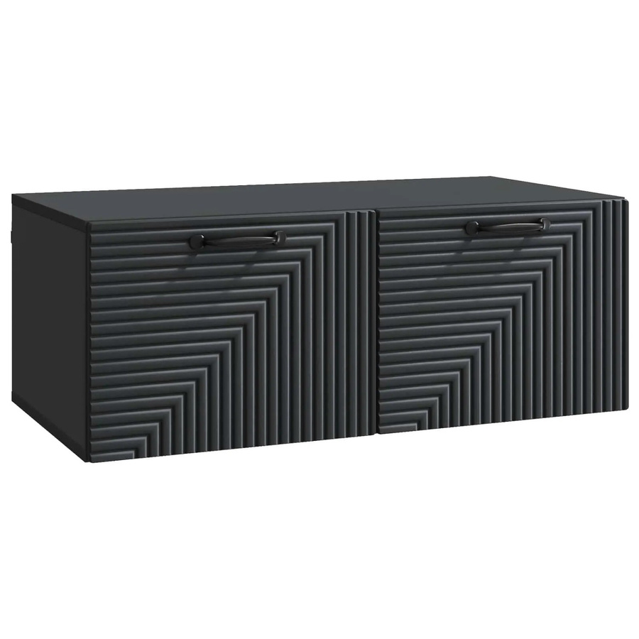 vidaXL Wandmontierter TV-Schrank in Schwarz, minimalistisches Design, B/T/H: 78,5 x 41 x 30 cm - Bild 2