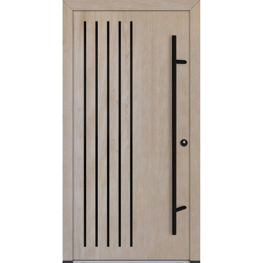 FM Türen Innenbeschläge Set AS68 Modell 64 Turner-Eiche Rechts, Farbe Braun mit Stahlbeschlägen, B: 100 cm, H: 210 cm - Bild 2