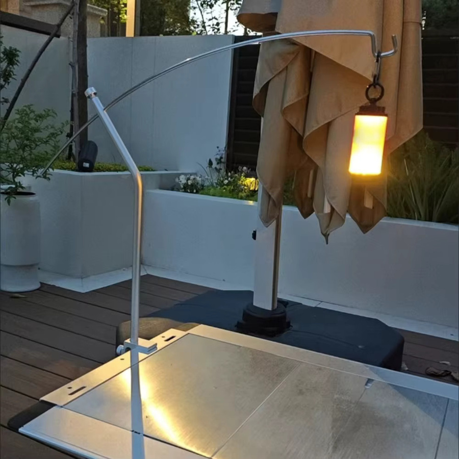 Tragbares Camping IGT Lampen-Rack aus Aluminiumlegierung mit abnehmbarer Laterne für Outdoor, Picknick und Angeln in Schwarz und Gelb - Bild 3