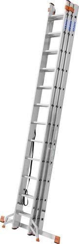 Krause Tribilo 129680 Aluminium Multifunktionsleiter inklusive Traverse in Silber mit einer maximalen Arbeitshöhe von 7,65 m - Bild 1