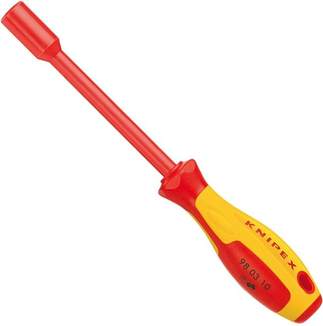 Knipex Steckschlüssel 9 mm mit isoliertem Schraubendreher-Griff in Rot, VDE-geprüft, brüniert aus Chrom-Molybdän-Stahl - Bild 2