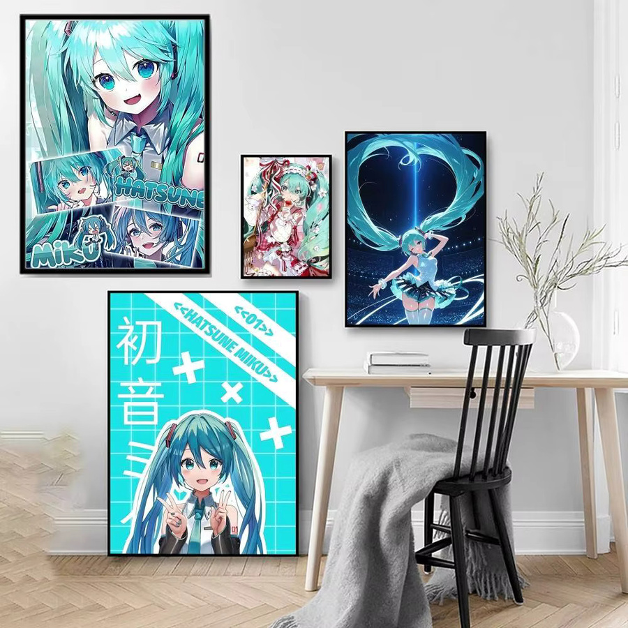 H-Hatsune Miku Anime Poster Retro Wandkunst in Multicolour, B/H: 20 x 20 cm - Bild 3