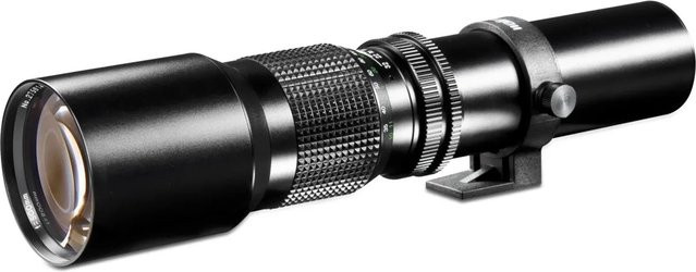 Walimex Pro 500mm f/8.0 Teleobjektiv für Sony E Vollformat und APS-C, Schwarz - Bild 1