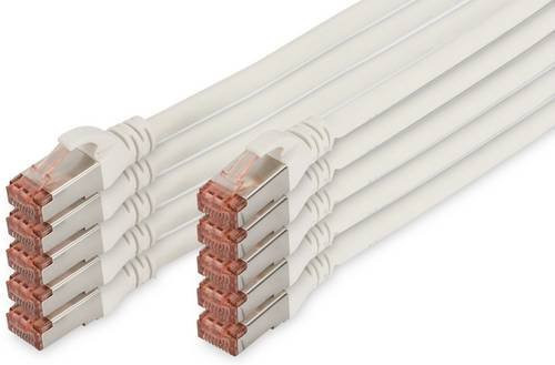 Digitus RJ45 Netzwerkkabel CAT 6 S/FTP Patchkabel Ethernet/LAN Weiß, Länge: 3,00 m - Bild 1