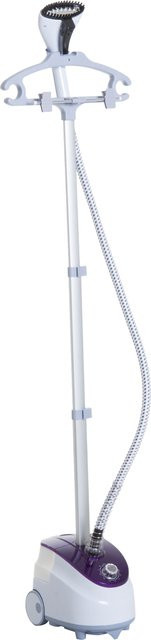 HOMCOM Vertikaler Dampfbügler mit Teleskopständer, 1800 W, 1,8 l, Weiß-Violett - Bild 1