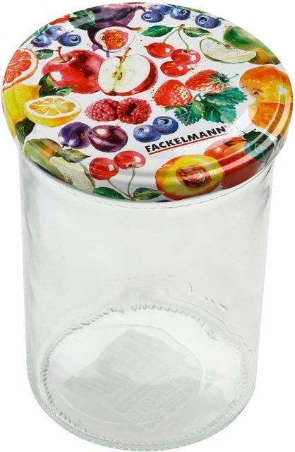 Fackelmann Einmachglas mit Beerendekor und Schraubverschluss, transparent, 440 ml - Bild 1