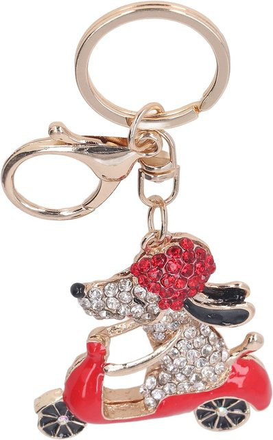 GoolRC Schlüsselanhänger, Strass, Cartoon Reitender Hund, Zinklegierung, beige, Kinder - Bild 1