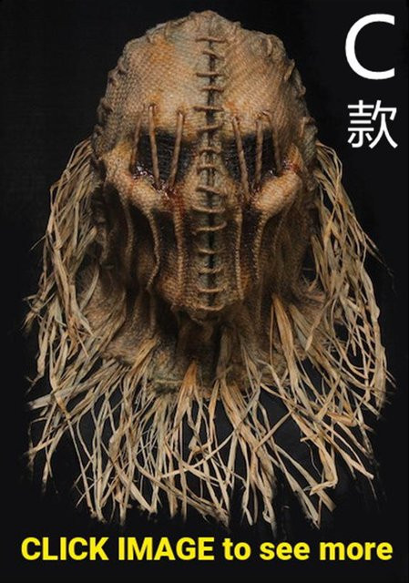 Kingglory Vogelscheuche Halloween Maske, Latex, Braun - Bild 1
