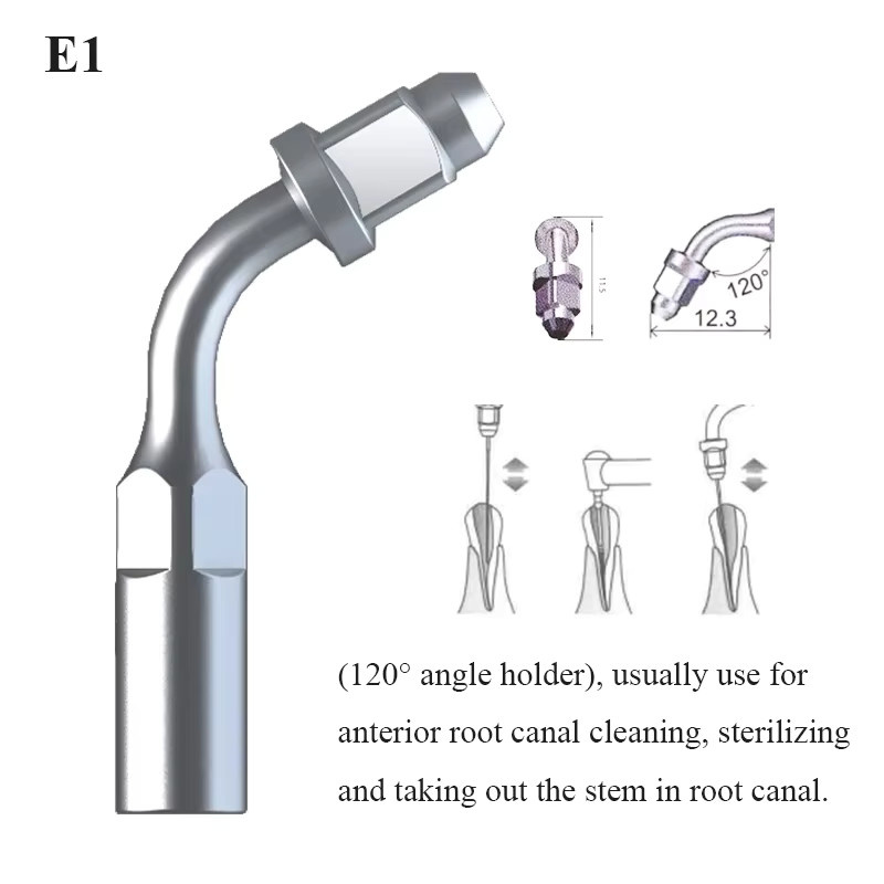 Multifunktionale Dental Ultraschall Scaler Tipps E1 bis E5 für EMS Specht Scaler Handstücke in Silber - Bild 2