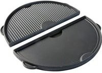 Halbrunde Grillplatte aus Gusseisen von Big Green Egg in Anthrazit/Schwarz - Bild 1