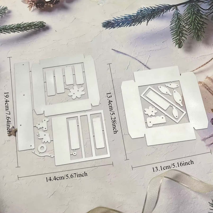 Metallschneideformen für Weihnachts-Bastelarbeiten und Scrapbooking in Silber - Bild 1