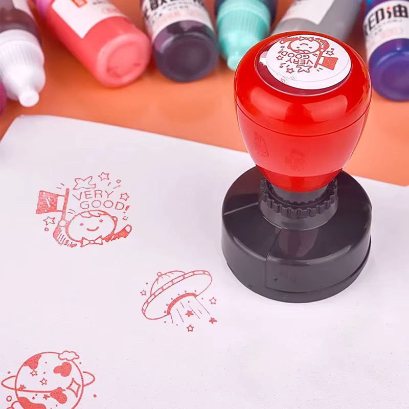 TMZ Selbstfärbender Emoticon-Stempel für Lehrer und Scrapbooking in Rot - Bild 2