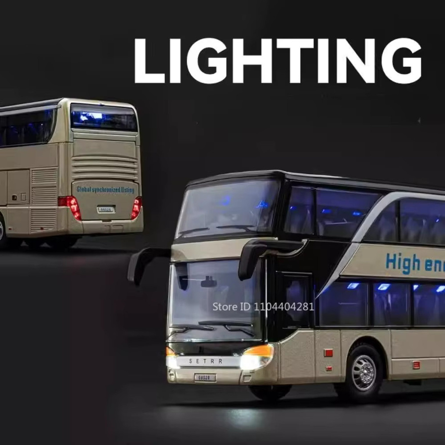 MAKEDA Business Double Decker Bus, Modellauto, 1:30, Metall, mit Licht und Sound - Bild 1