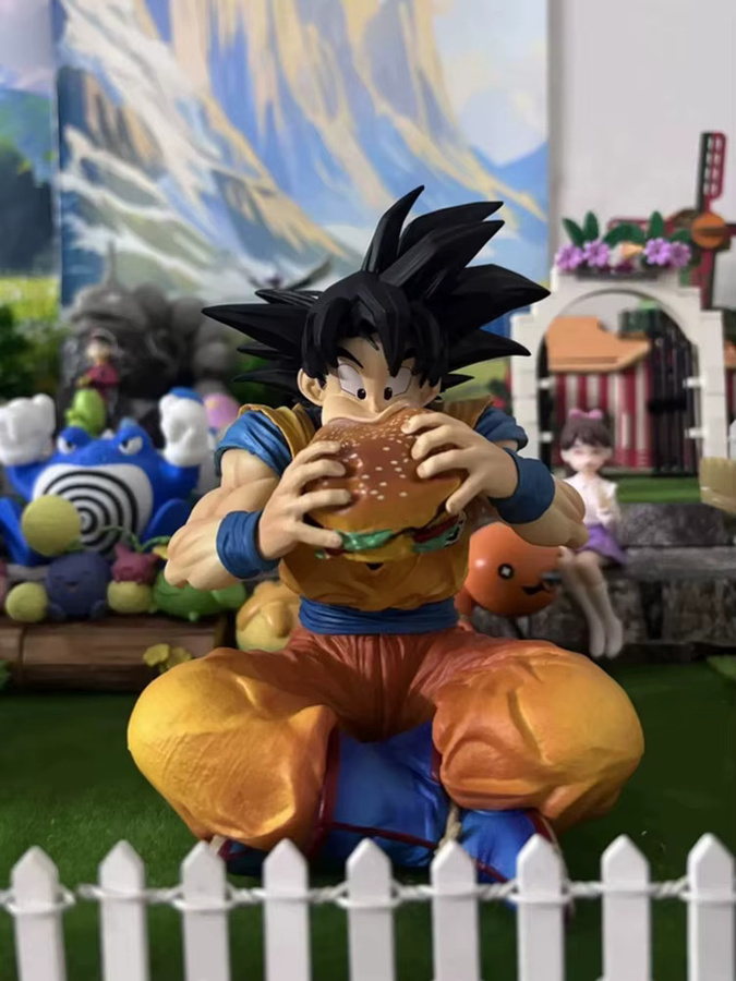Bandai Dragon Ball Son Goku & Vegeta essen Hamburger, PVC-Figur, ab 14 Jahren - Bild 2