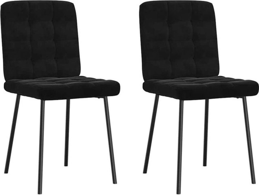 Vidaxl Esszimmerstühle 2er Set Modern in Schwarz Samt - Bild 1