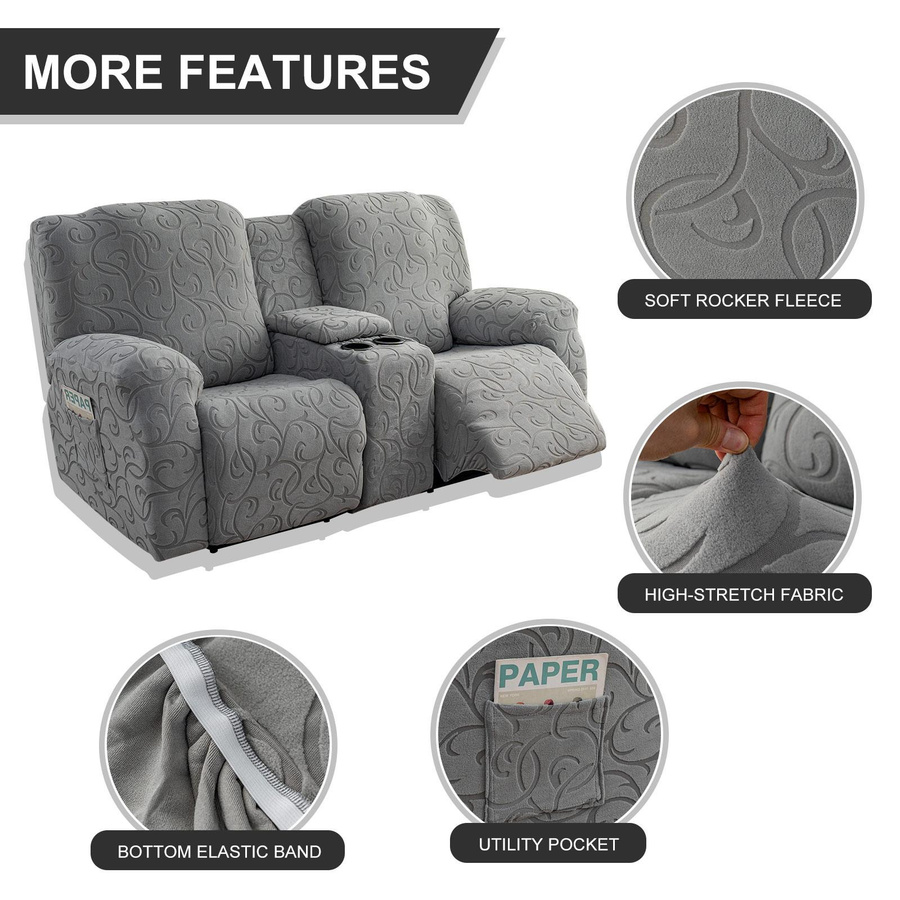 Elastischer Loungesessel-Bezug von Yiran Furniture in Grau aus Jacquard-Polyester für 1-Sitzer Sessel - Bild 3
