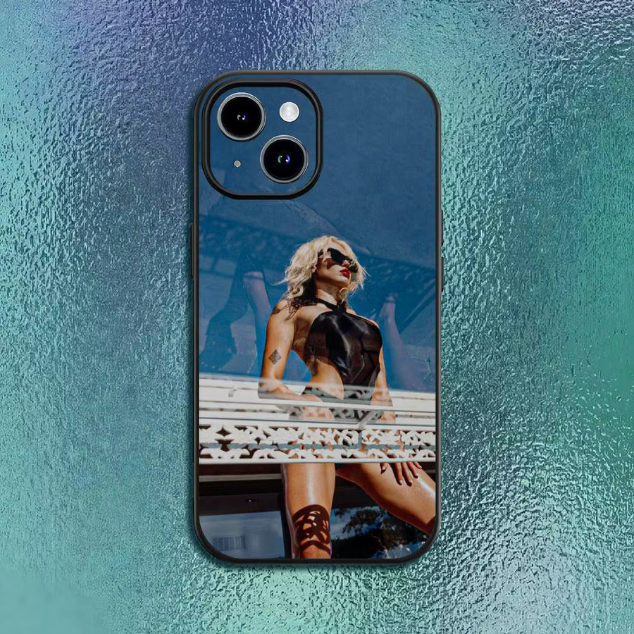 M-Miley Cyrus Flowers Singer Handyhülle für iPhone 12 bis 17 Pro Max Plus in Schwarz und Multicolour als Softshell-Schutz - Bild 2