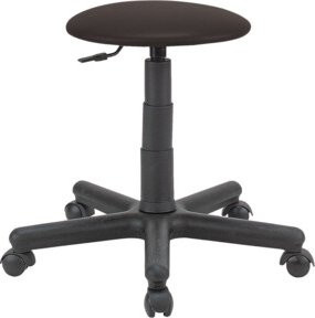 Drehhocker Goliath mit Kunstledersitz in Schwarz und Rollen, Sitzhöhe: 39,5-53 cm - Bild 1