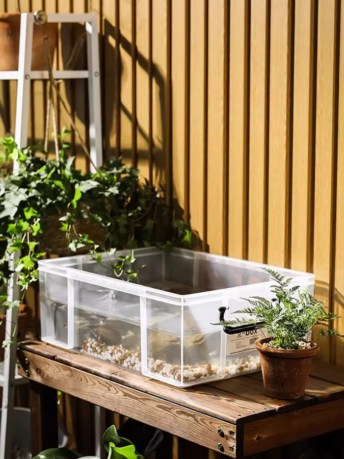 Miflame Schildkröten-Terrarium aus transparentem Kunststoff für Zucht und Transport - Bild 5
