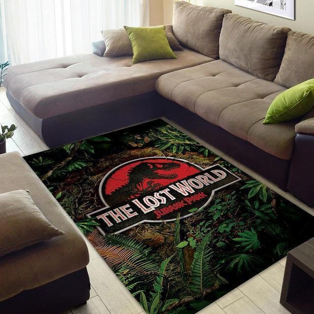 Karpetti Jurassic Park Kinderteppich mit Dinosaurier-Motiv, Waschbar, Mehrfarbig, B: 100 cm, L: 150 cm - Bild 1