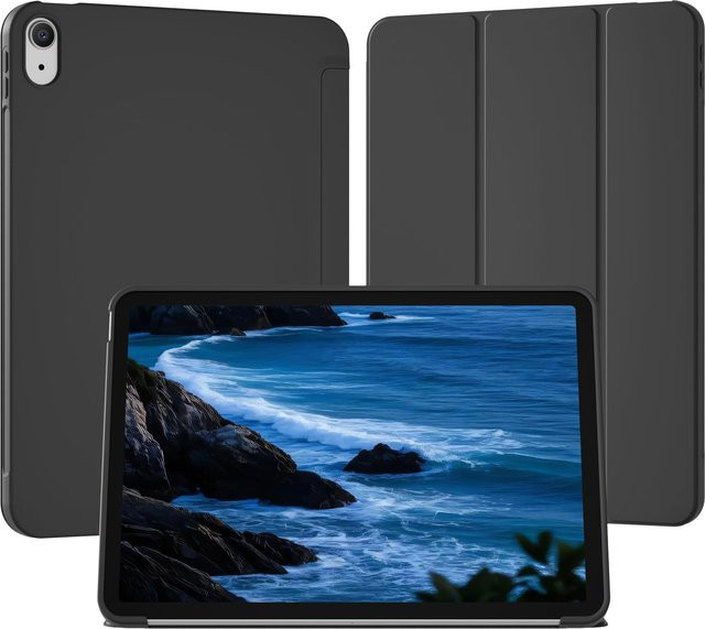 Rd lala Silikon Hülle für iPad 11. Generation und 10. Generation mit Faltständer und Smart Cover in Schwarz - Bild 1